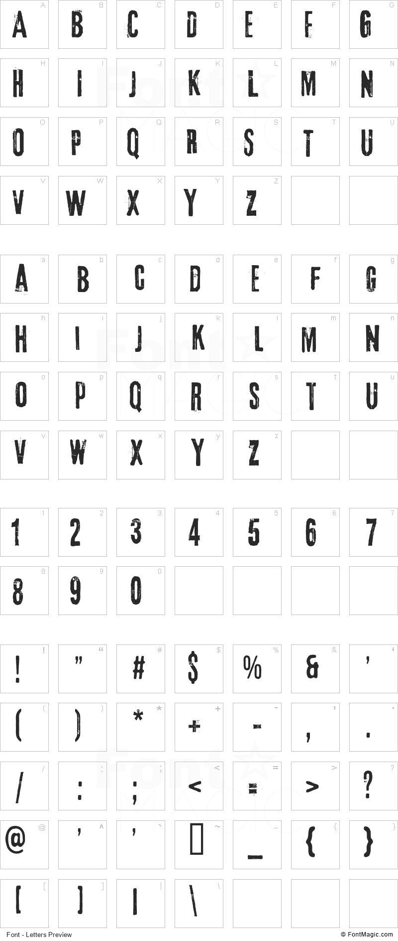 3rd Man Font - All Latters Preview Chart